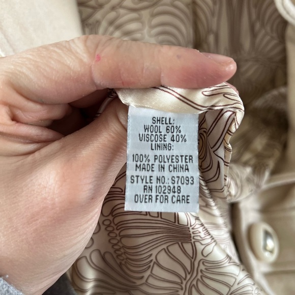 Anthropologie Tulle Wool Blend Cream Peacoat, Size XS - Picture 13 of 13